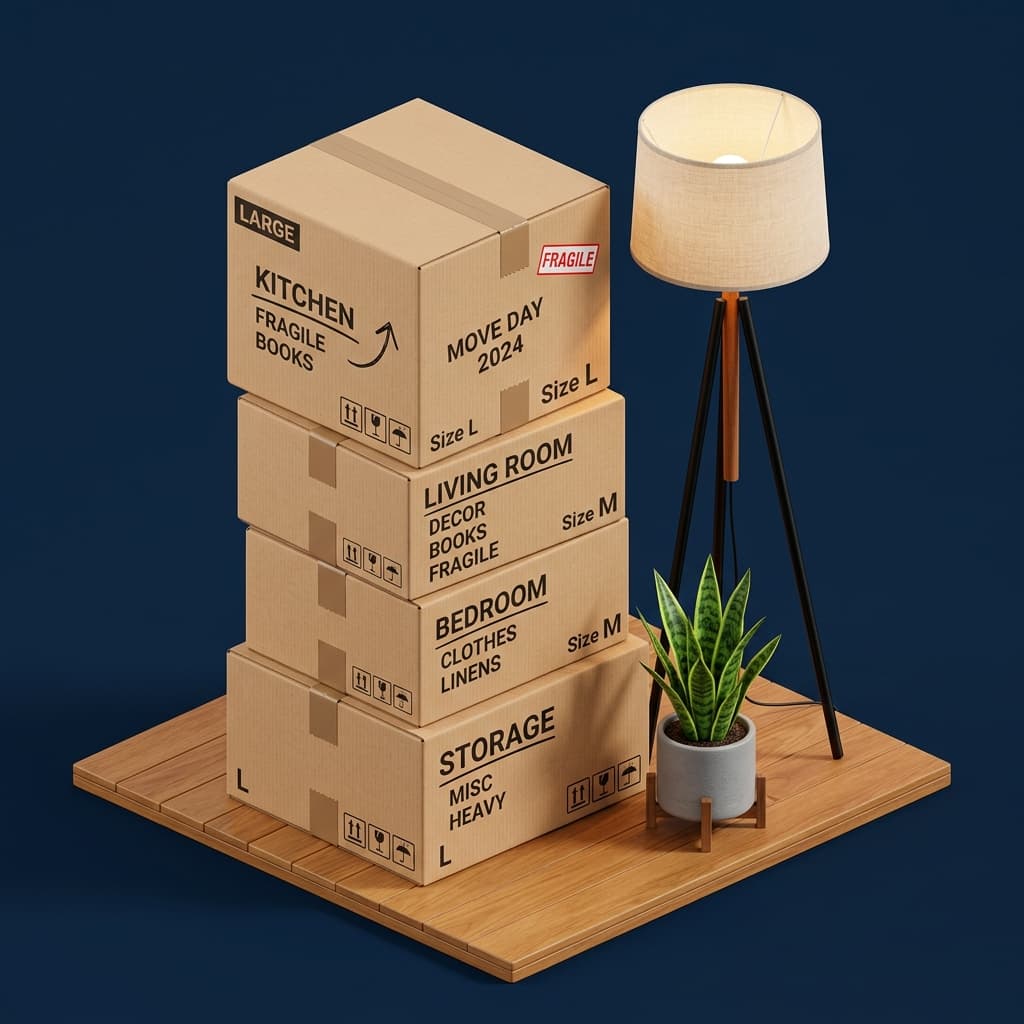 Packing Boxes Illustration